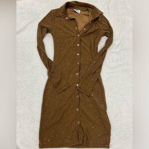 princess polly brown sparkly dress size 4